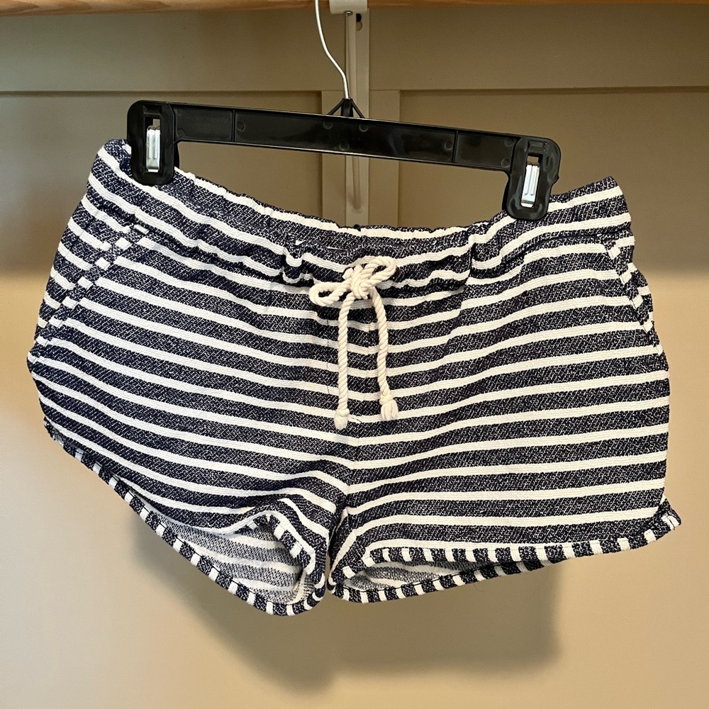 J. Crew Navy and White Striped Women's Drawstring Shorts